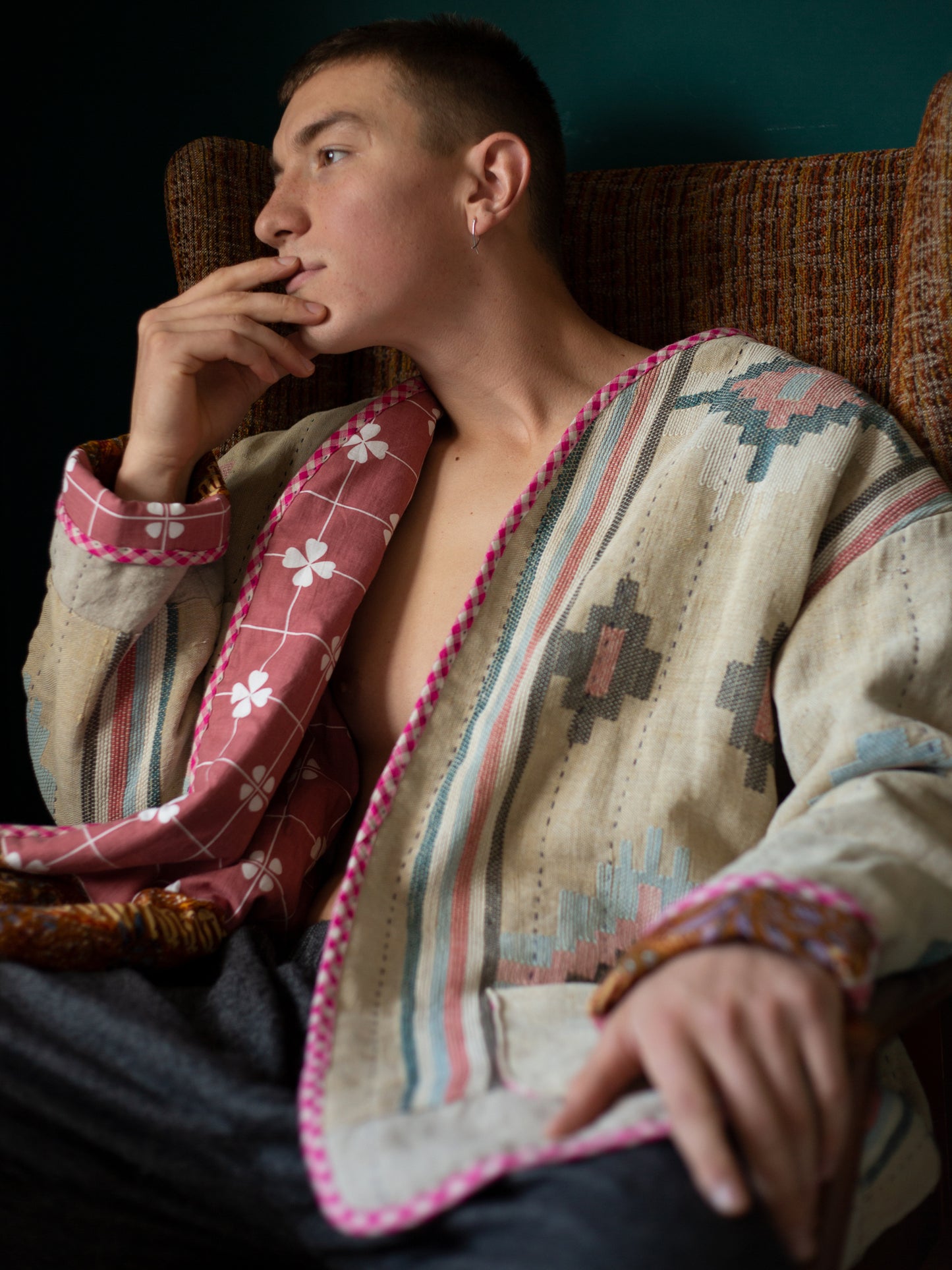 Collarless Chore Jacket - Blanket