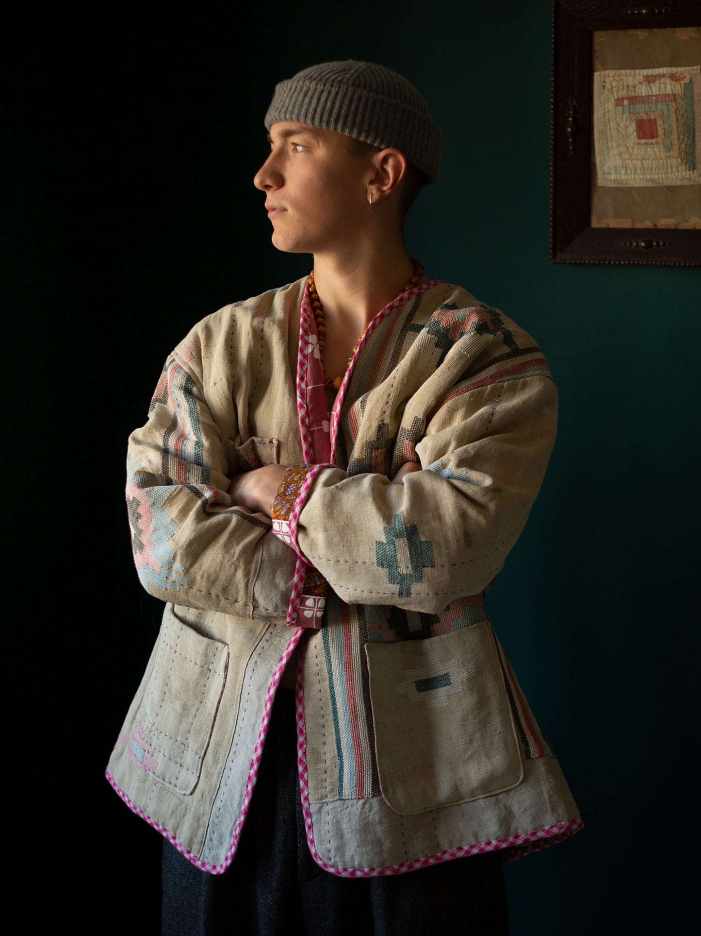 Collarless Chore Jacket - Blanket