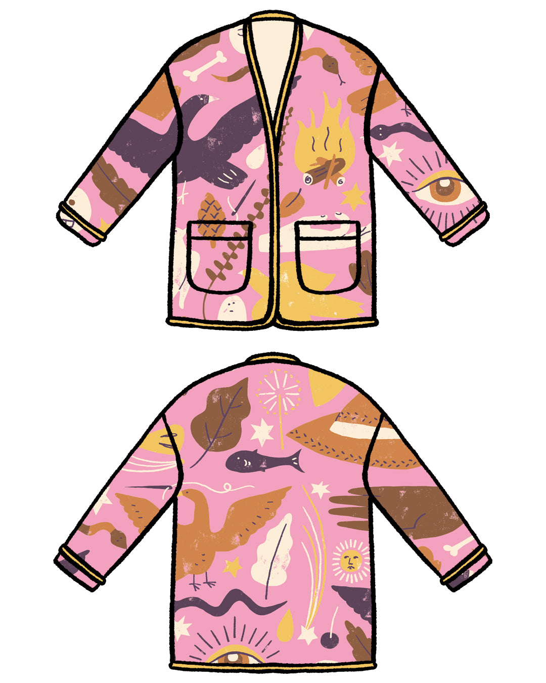 Collarless Chore Jacket - Bermuda