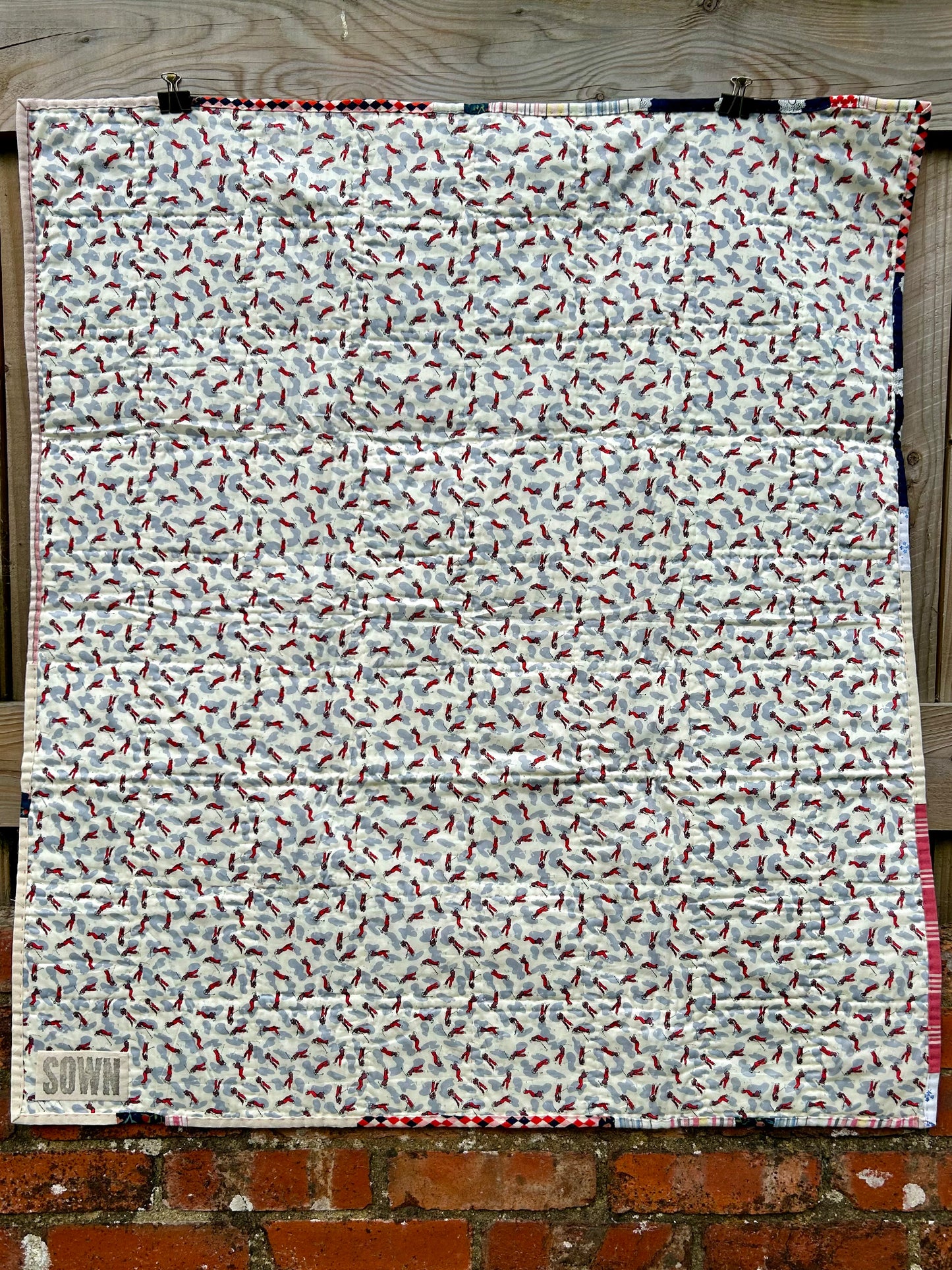 Folk Art Small Quilt / Quilted Wall Hanging
