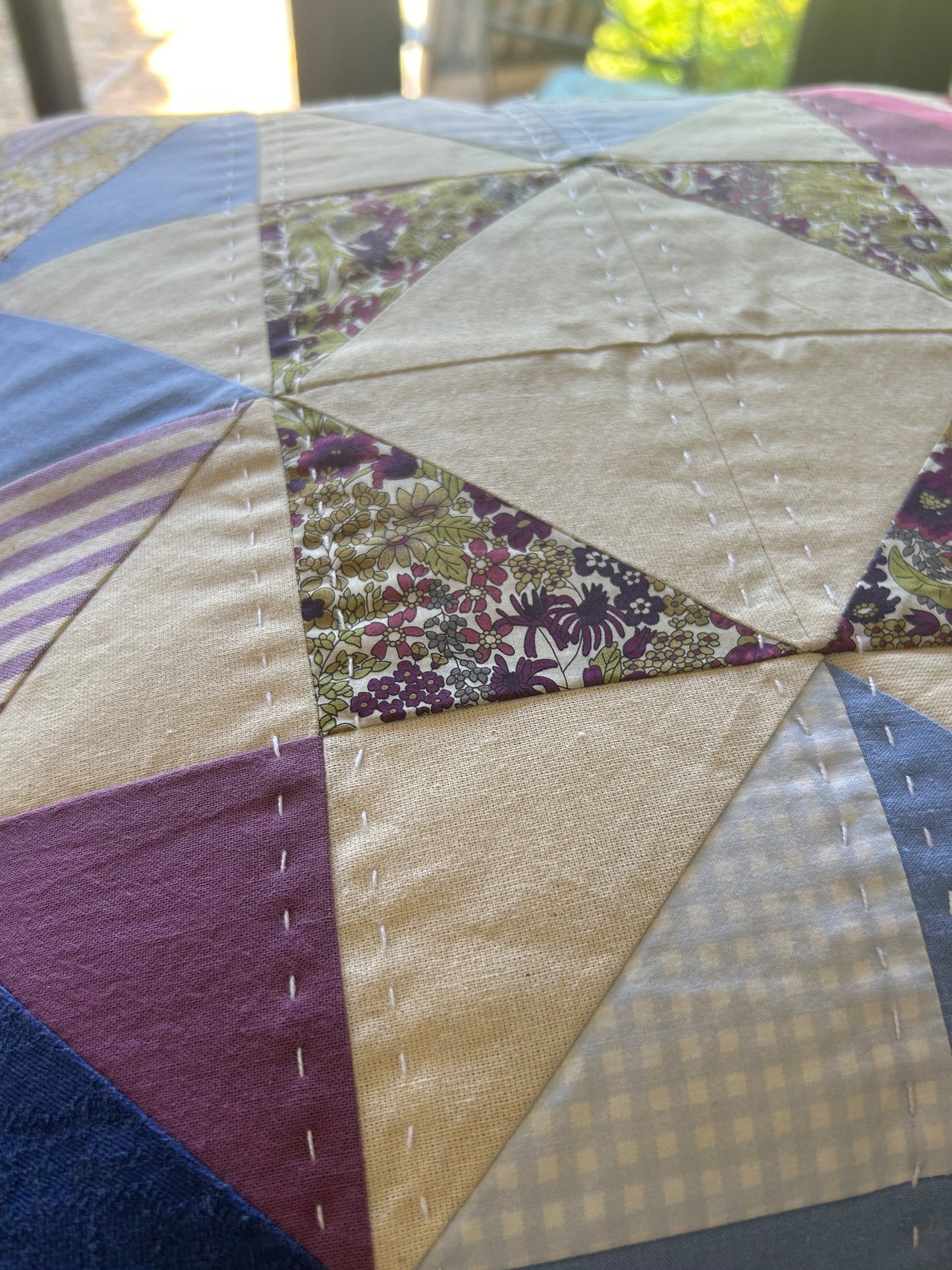 Winter 'Broken Dishes' Quilted Cushion Cover