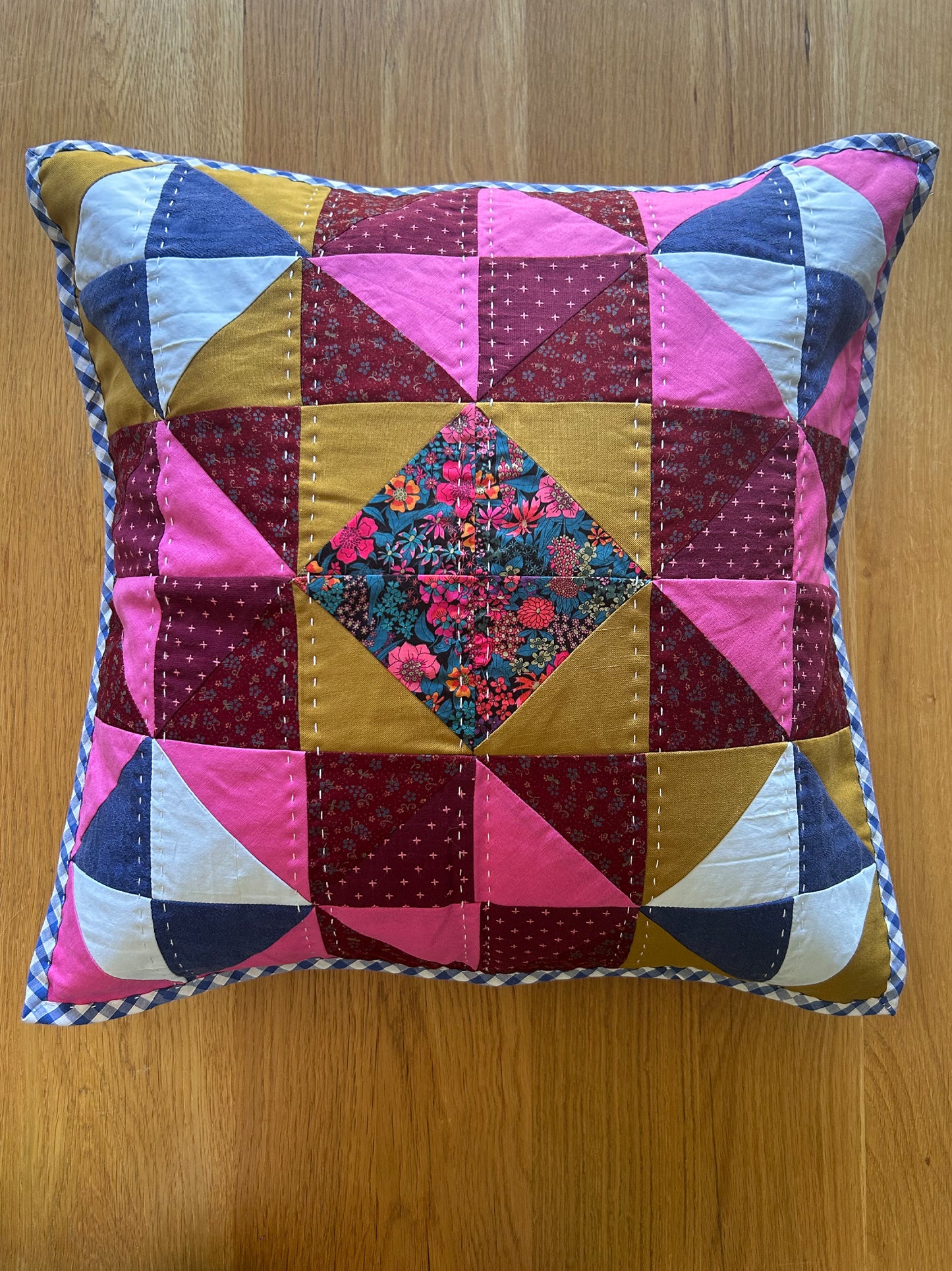 Autumn 'Broken Dishes' Quilted Cushion Cover