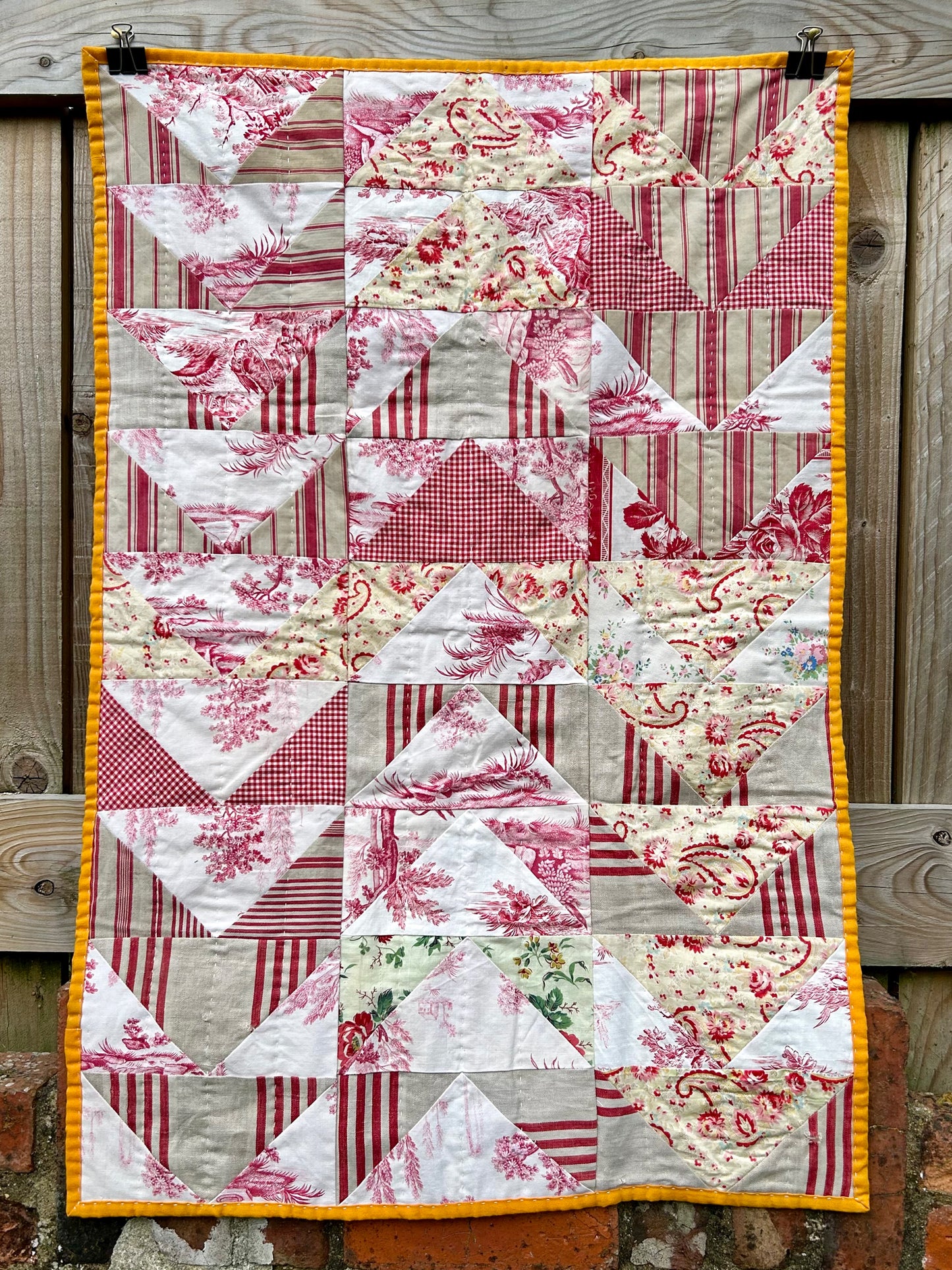 'Flying Geese' Variation Small Quilt / Wall Hanging