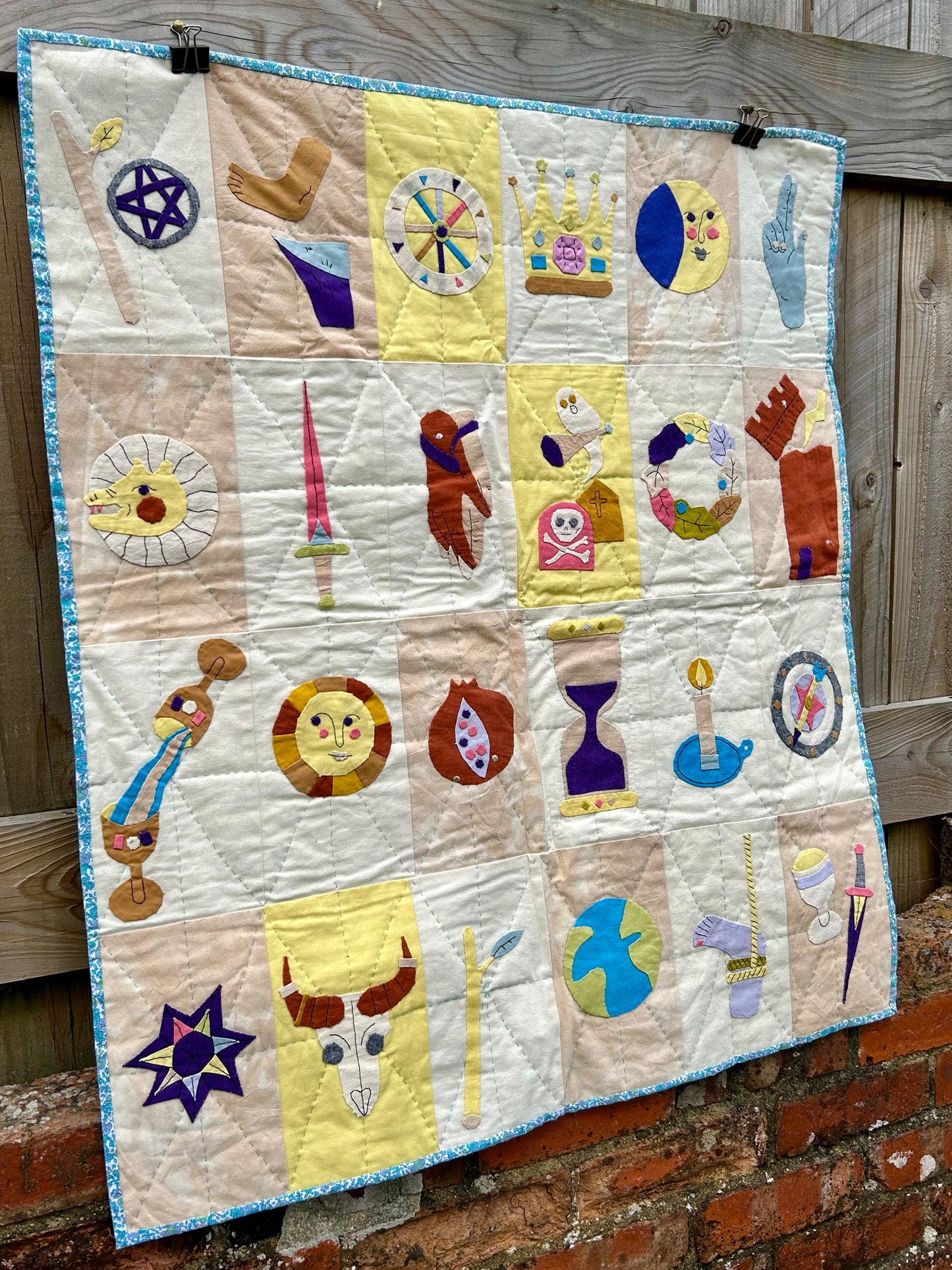 Tarot Appliquéd and Quilted Wall Hanging