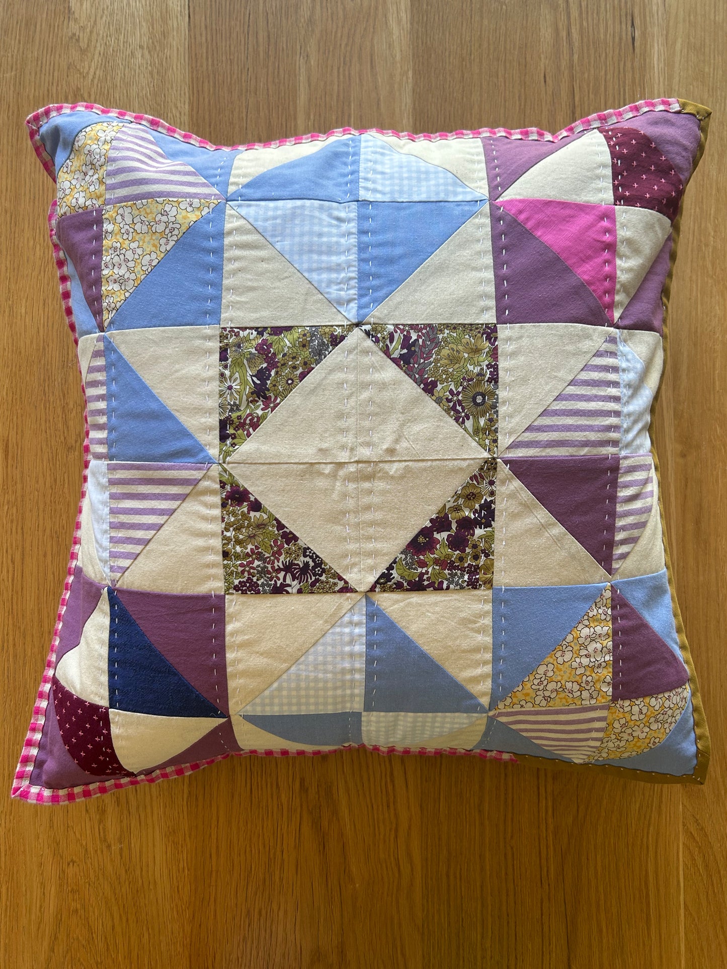 Winter 'Broken Dishes' Quilted Cushion Cover