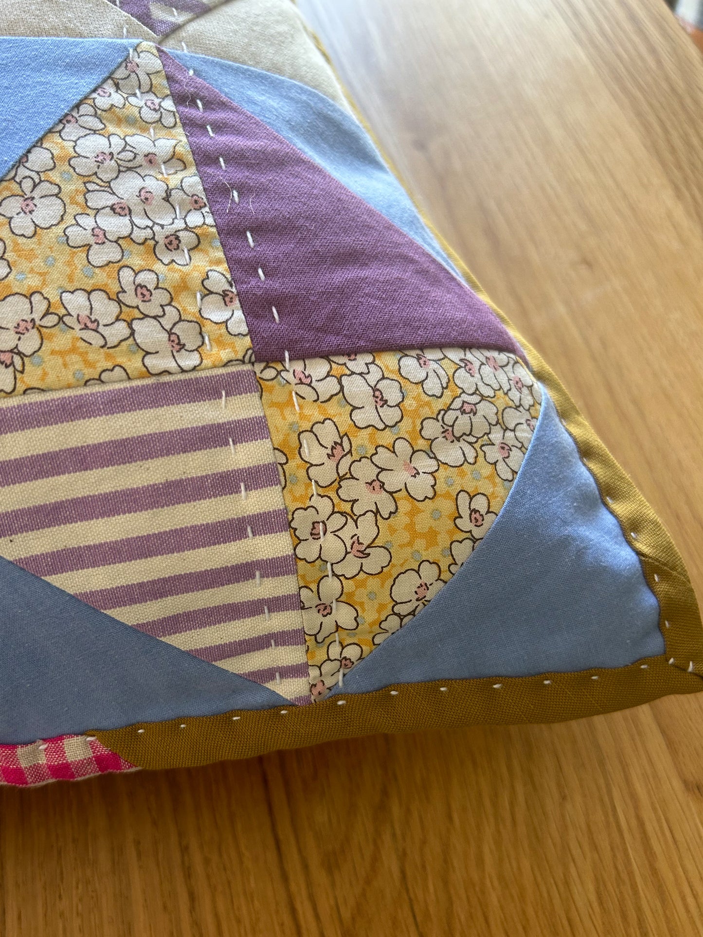 Winter 'Broken Dishes' Quilted Cushion Cover